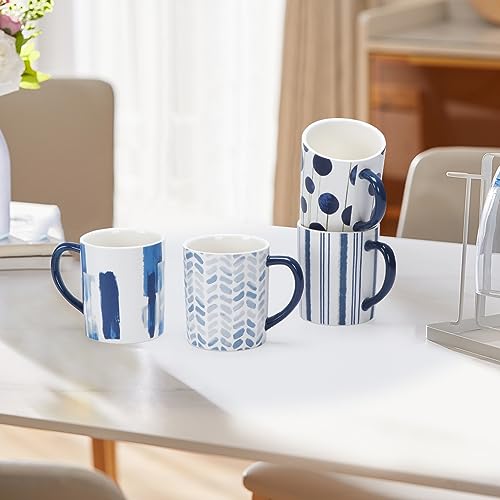 Hoikwo Blue Ceramic Coffee Mug Set of 4