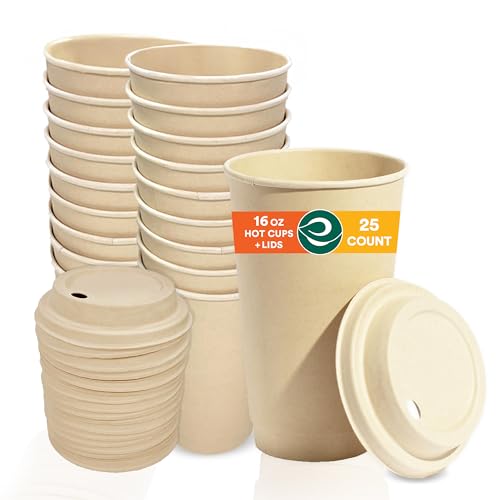 ECO SOUL Compostable 16oz Hot Cups (25 Count)