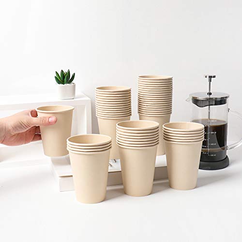 Bamboo Fiber 12oz Disposable Coffee Cups - 100 Count