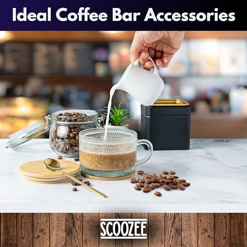 Vintage Glass Coffee Mugs with Lids and Spoons