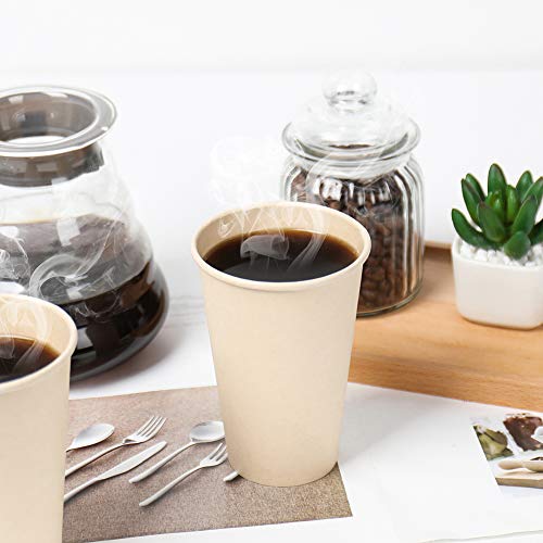 Bamboo Fiber 12oz Disposable Coffee Cups - 100 Count