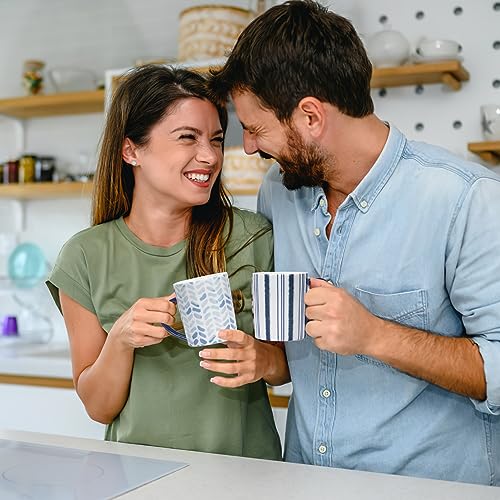 Hoikwo Blue Ceramic Coffee Mug Set of 4