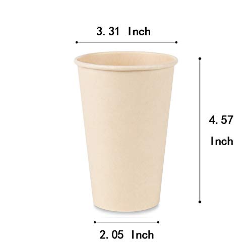 Bamboo Fiber 12oz Disposable Coffee Cups - 100 Count