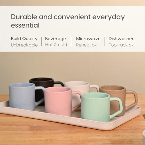 Eco-Friendly Coffee Cup Set of 6 - 6.7 oz