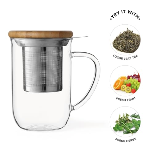 VIVA Minima Balance Glass Infuser Tea Cup
