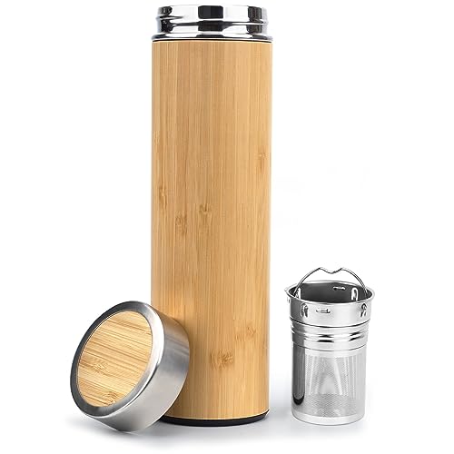 Insulated Bamboo Travel Tea Tumbler - 17oz
