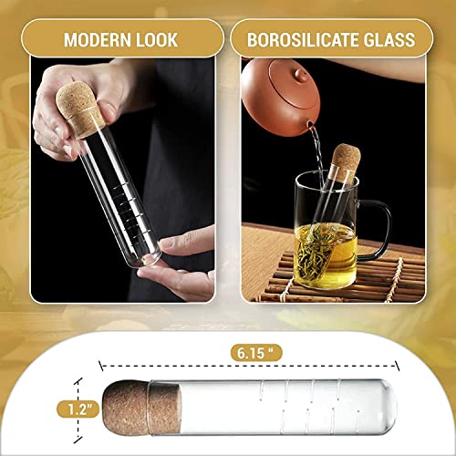 Modern Glass Tea Infuser with Cork Lid and Spoon