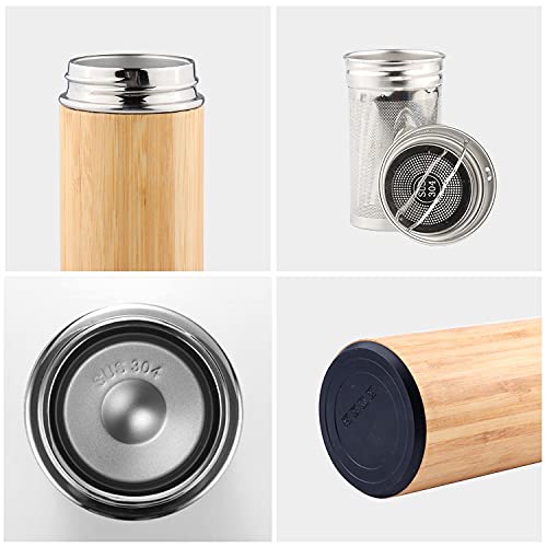 Bamboo Insulated Travel Tea Tumbler - 17oz