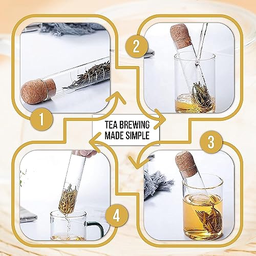 Modern Glass Tea Infuser with Cork Lid and Spoon