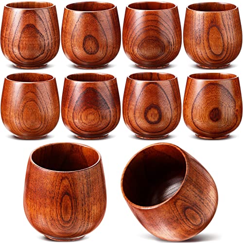 10-Piece Wooden Tea and Coffee Mug Set