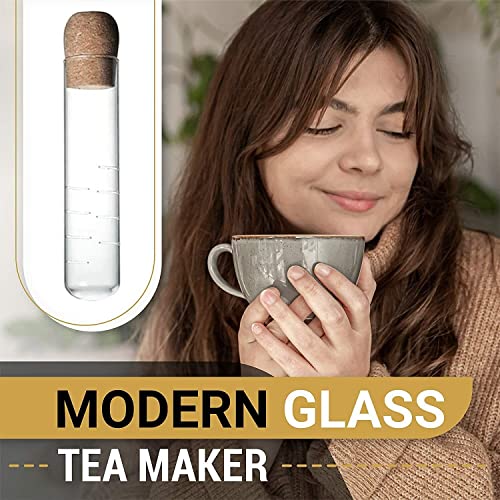 Modern Glass Tea Infuser with Cork Lid and Spoon