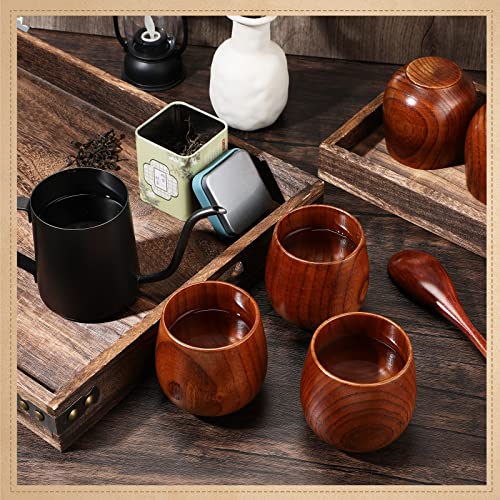 Gerrii Set of 10 Wooden Tea and Coffee Mugs
