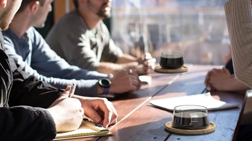 VIVA Bamboo Glass Coffee Mug and Saucer Set