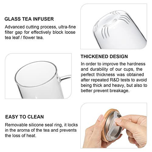 Borosilicate Glass Tea Infuser Mug with Strainer