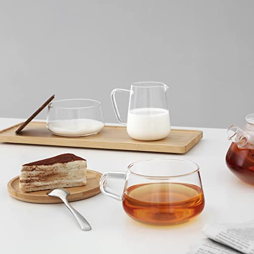 VIVA Bamboo Glass Coffee Mug and Saucer Set