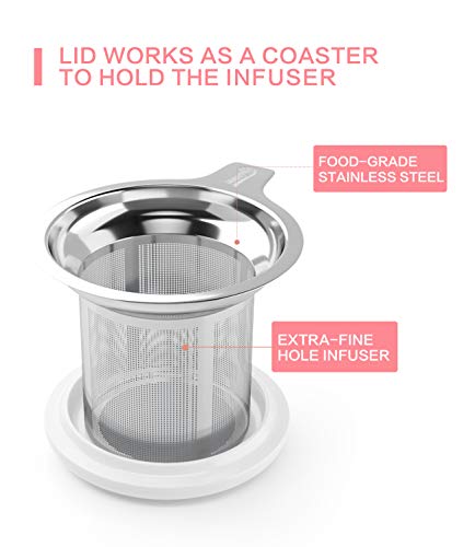 Peach Blossoms Tea Cup with Infuser and Lid