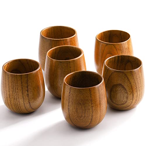 Hiceeden 6 Pack Wooden Japanese Tea Cups