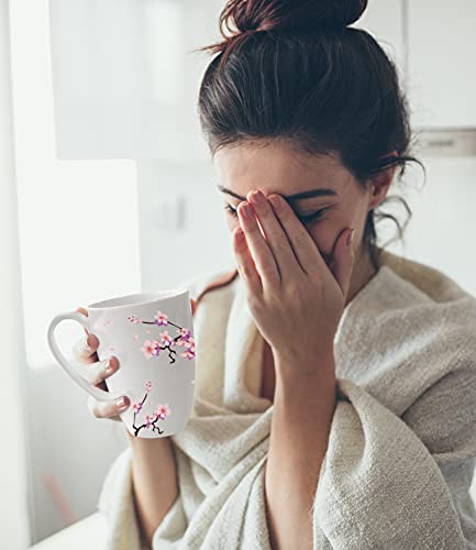Peach Blossoms Tea Cup with Infuser and Lid
