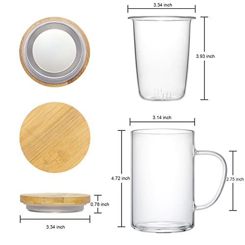 Borosilicate Glass Tea Infuser Mug with Strainer