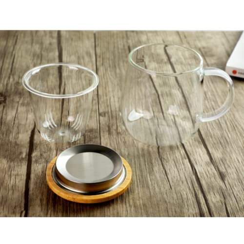 Borosilicate Glass Tea Cup with Infuser and Lid