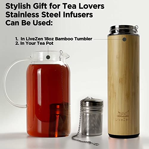 LiveZen 18oz Bamboo Tea Tumbler Gift Set