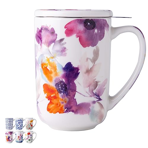 AmorArc Porcelain Infuser Tea Mug, 18 Oz