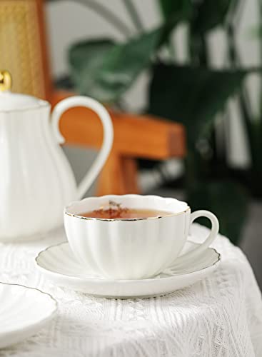 Royal Gold Trim Tea Cup Set - 6 Pieces