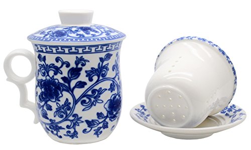 Porcelain Tea Cup Set with Infuser and Saucer