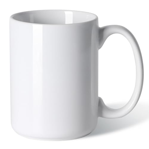 16 Oz White Porcelain Coffee Mug with Handle