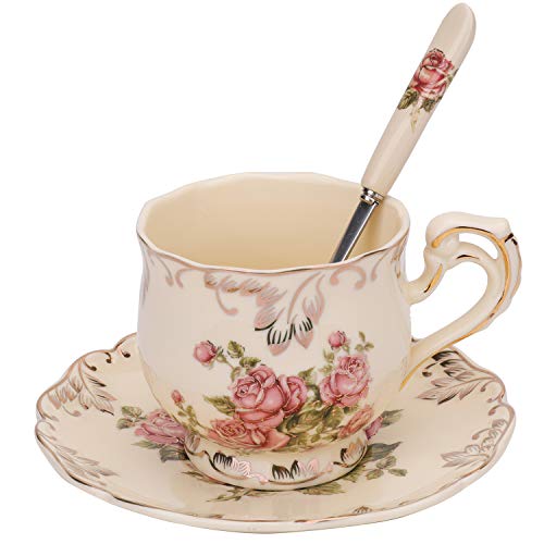 Vintage Floral Porcelain Tea Cup and Saucer Set