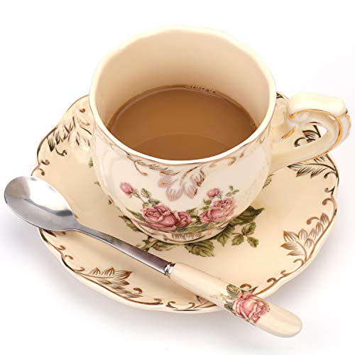 Vintage Floral Porcelain Tea Cup and Saucer Set