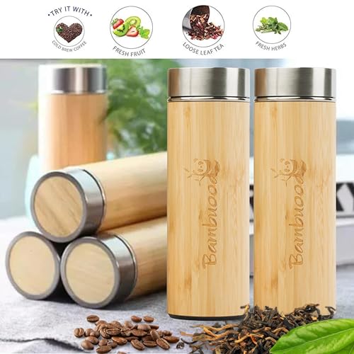 Bamboo Vacuum Insulated Tumbler for Tea & Coffee