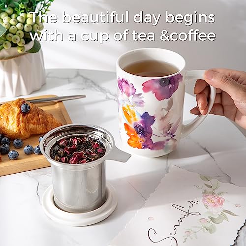 AmorArc Porcelain Infuser Tea Mug, 18 Oz
