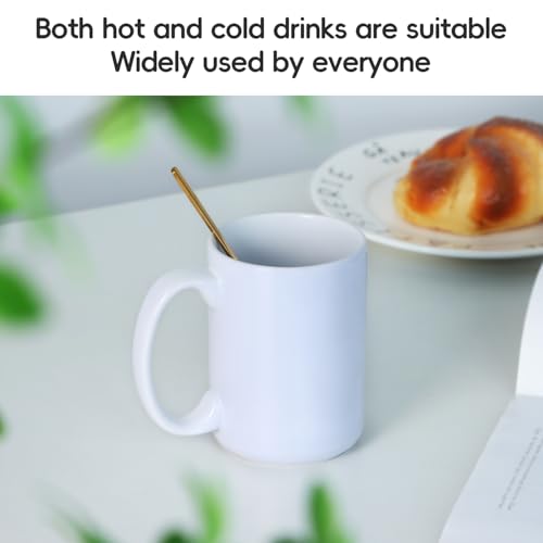 16 Oz White Porcelain Coffee Mug with Handle