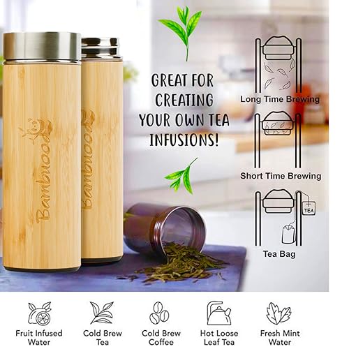 Bamboo Vacuum Insulated Tumbler for Tea & Coffee