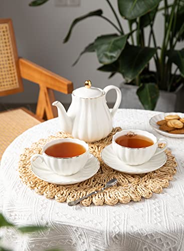 Royal Gold Trim Tea Cup Set - 6 Pieces