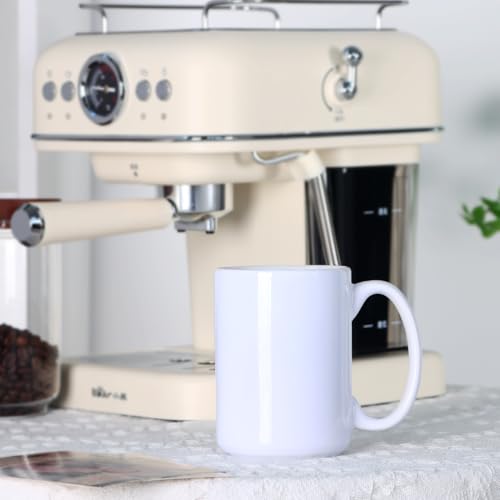 16 Oz White Porcelain Coffee Mug with Handle