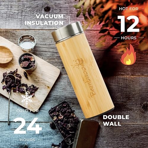 Bamboo Vacuum Insulated Tumbler for Tea & Coffee