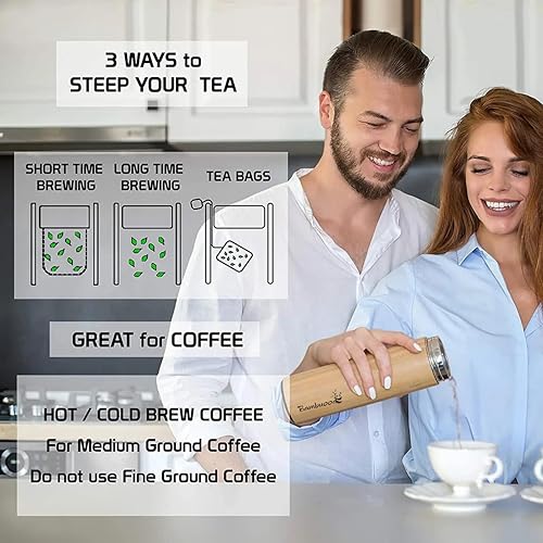 Bamboo Vacuum Insulated Tumbler for Tea & Coffee