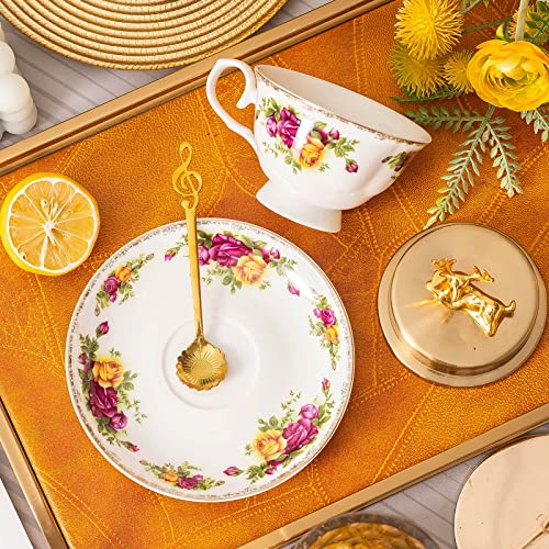 Vintage Floral Porcelain Tea Cup and Saucer Set