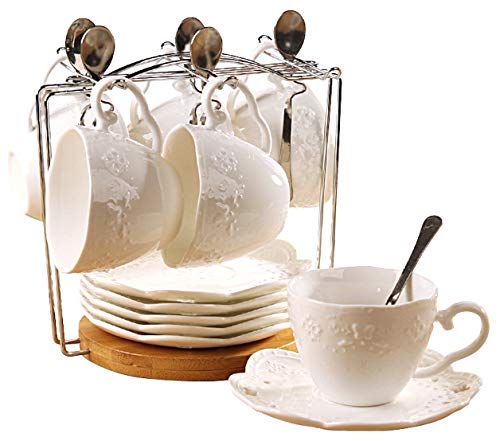 Jusalpha® 5oz White Porcelain Tea Cup Set