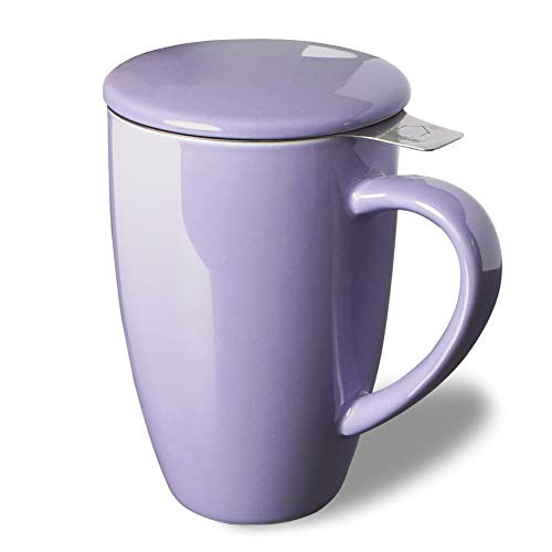 Sweejar Porcelain Tea Mug with Infuser - Purple
