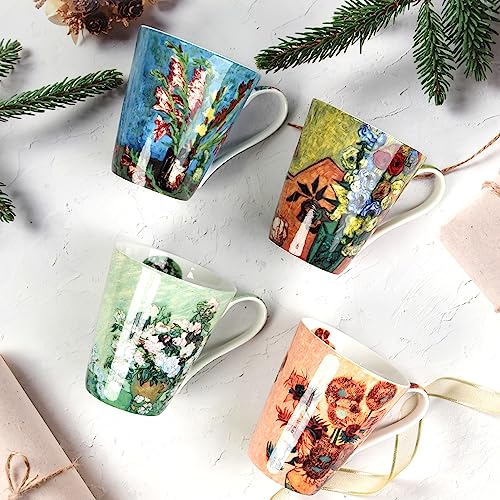AOTELIDA 4-Pack Art Print Coffee Mugs