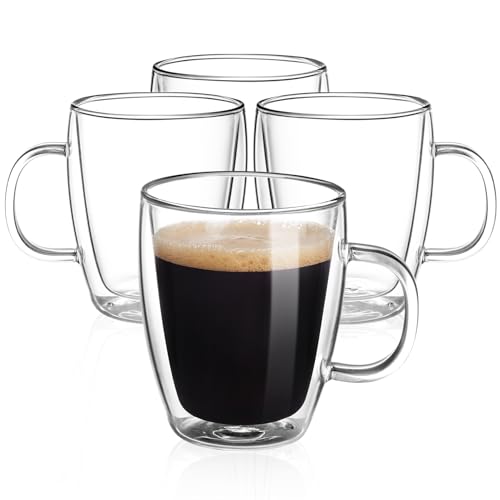 YUNCANG Set of 2 Double Wall Coffee Mugs