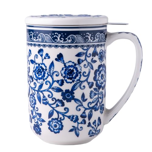 AmorArc 18 Oz Porcelain Tea Mug with Infuser