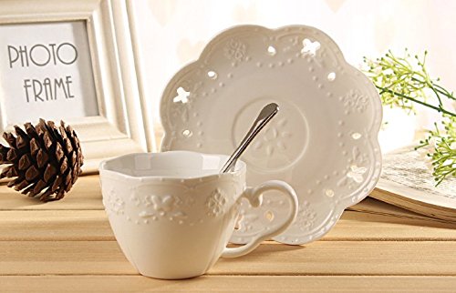 Jusalpha® 5oz White Porcelain Tea Cup Set