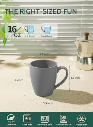 Sweese Porcelain Mugs Set – 16 Ounce, 4 Pack