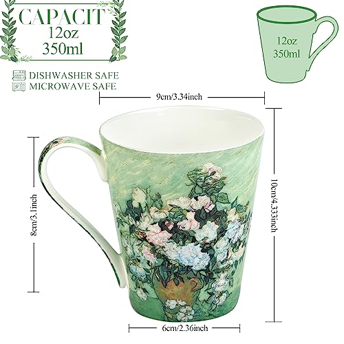 AOTELIDA 4-Pack Art Print Coffee Mugs