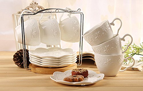 Jusalpha® 5oz White Porcelain Tea Cup Set