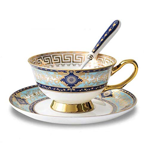 Sky Blue Bone China Tea Cup & Saucer Set